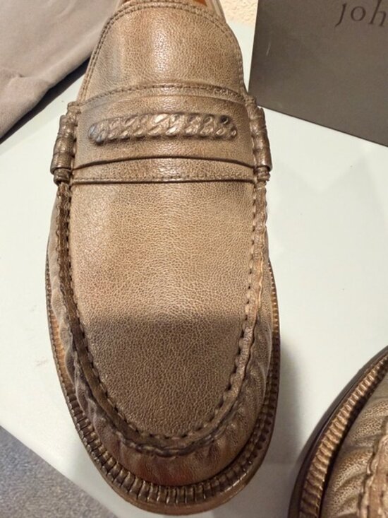 John Varvatos Hawthorne Chain Loafer Men’s 8.5 Brown Italian Leather Slip On Sho main image 5